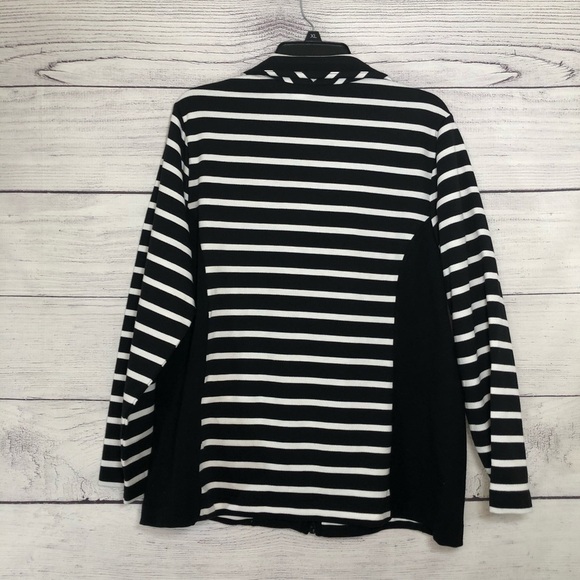 NWT Karen Scott Striped Zip-Up Jacket Sz 0X - Picture 7 of 7